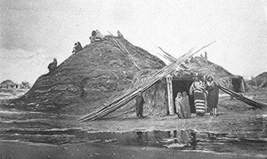 Figure 1.4. Pawnee Indian’s Earth Lodge. Earth lodges are made by mud, rocks, and grass to bind each material together while making this massive dwellings. 
